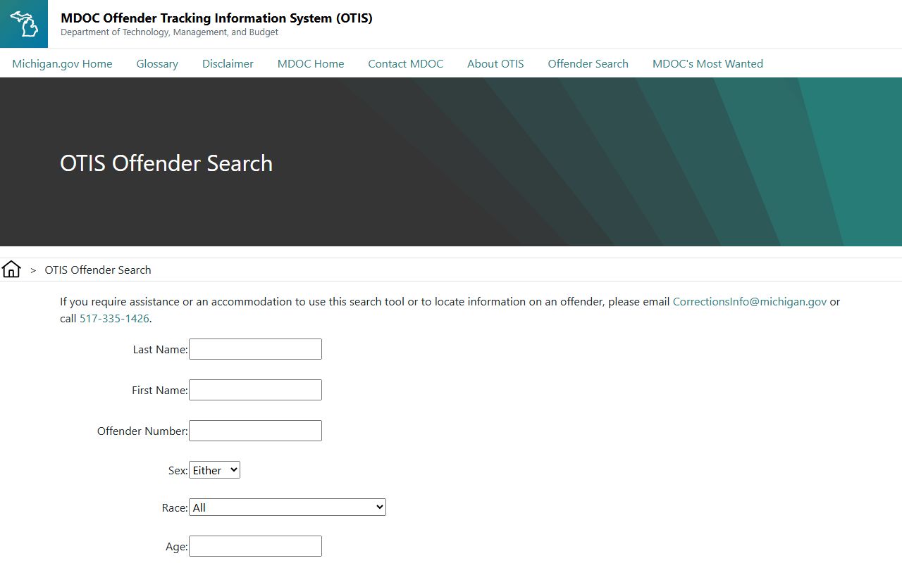 MDOC OTIS Shiawassee County inmate state prison lookup channel