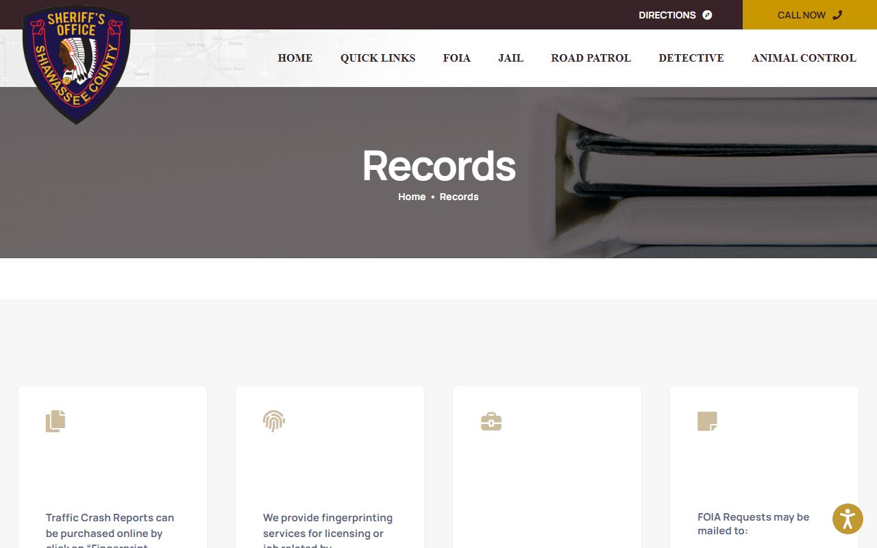 Shiawassee County inmate records sheriff records page